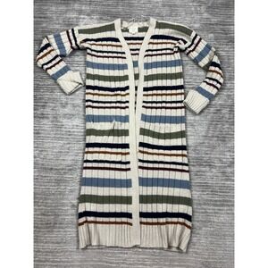 Hippie Rose Sweater Junors Medium Multicolor Striped Knit Long Sleeve Acrylic